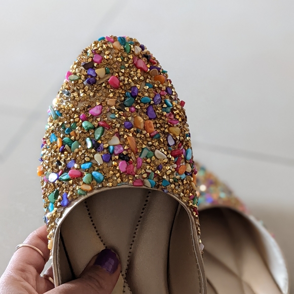 Coloured Embellished stone Jutti - Picture 4 of 4